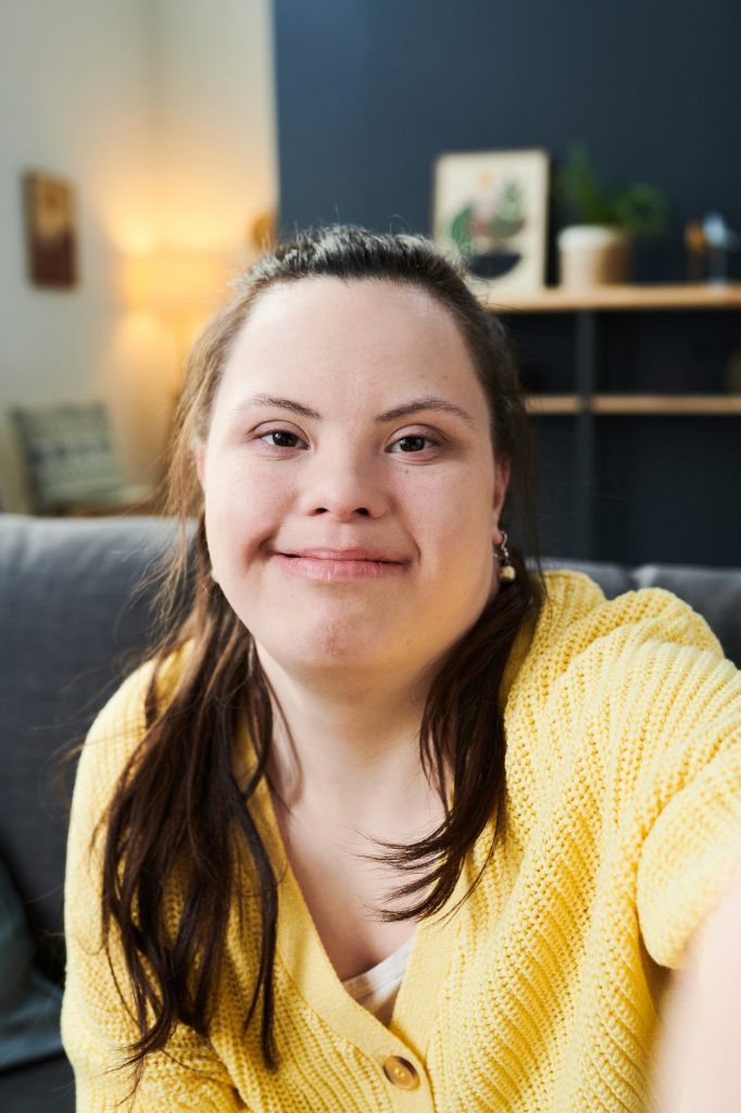 Girl With Disability Taking Selfie